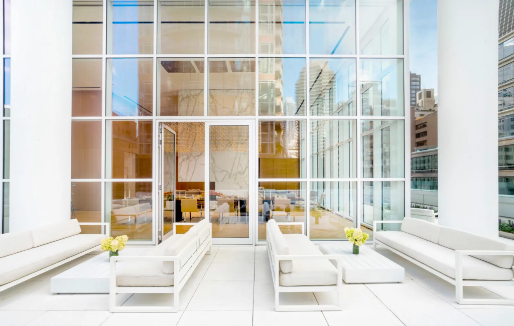 Double-height residents’ lounge