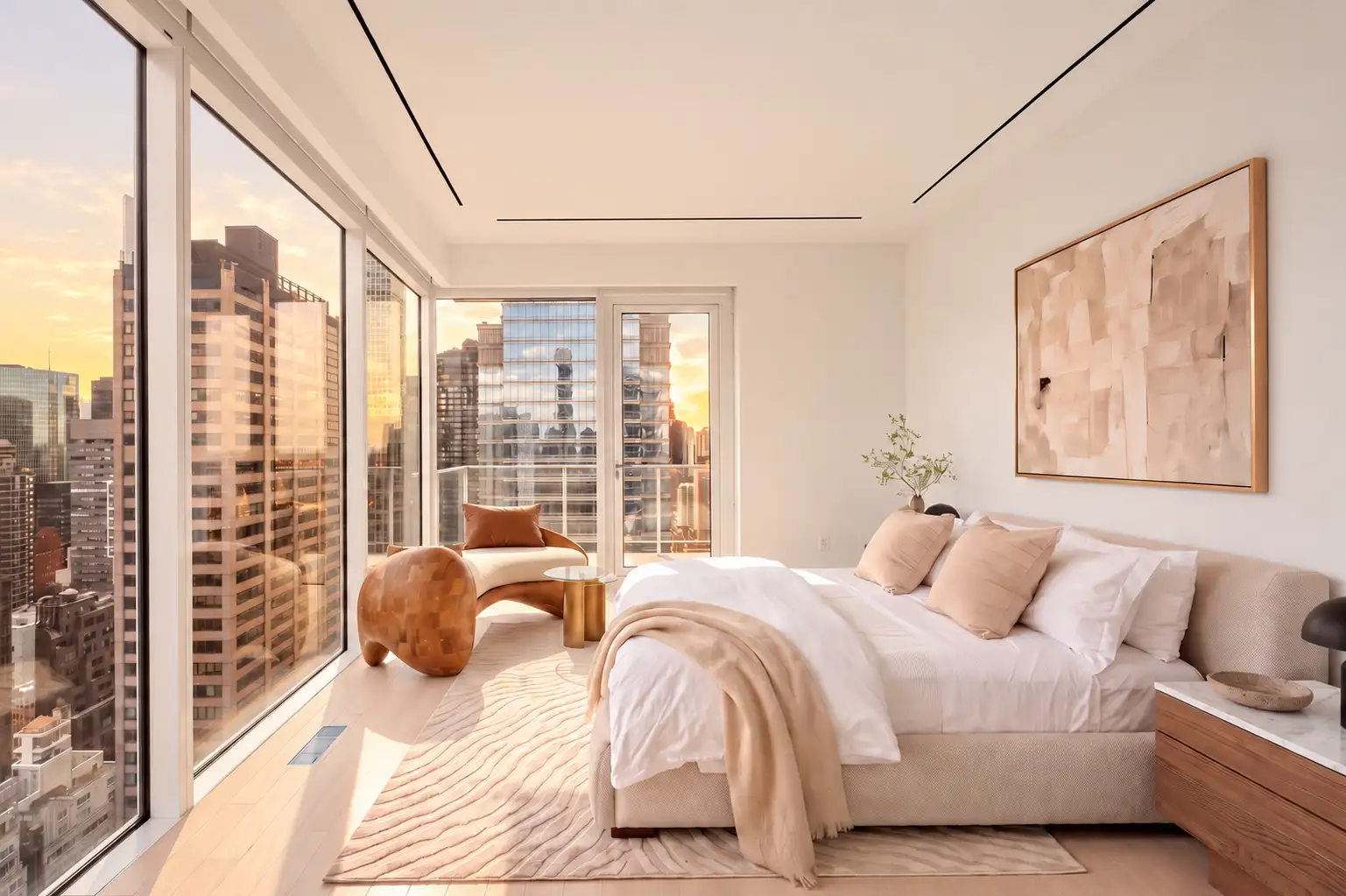Sky residence bedroom at sunset