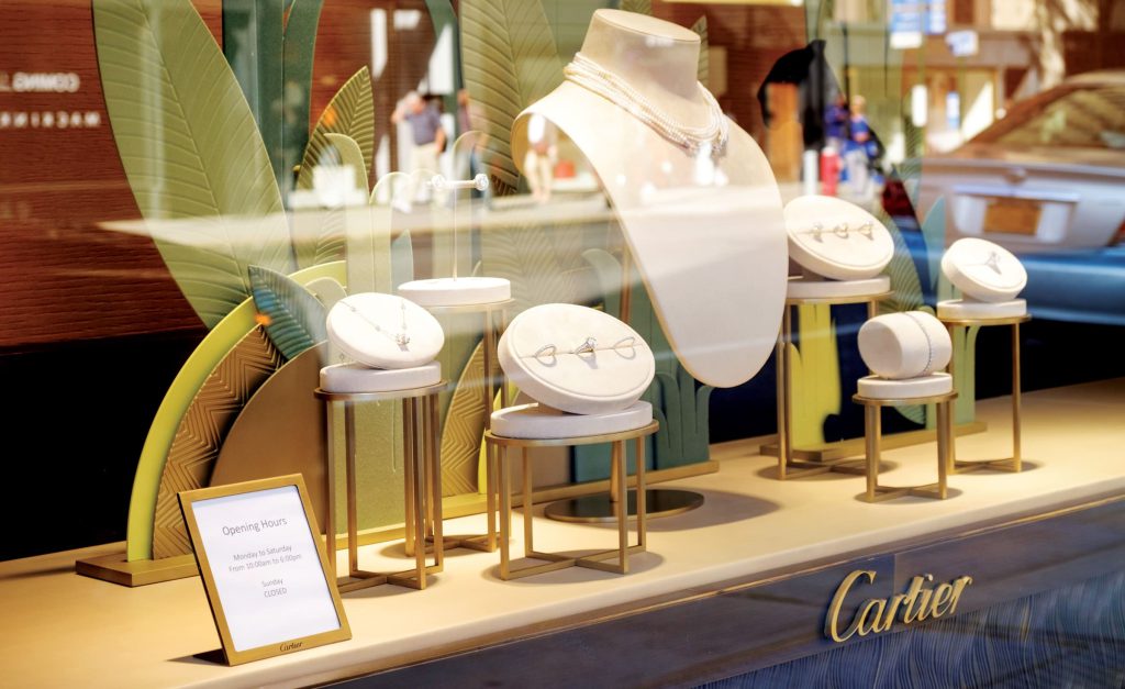 Luxury retail window display